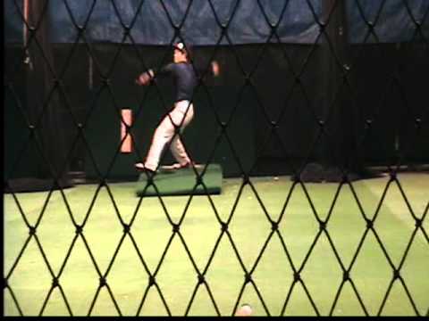 Tyler Pagano pitching - Winter workout