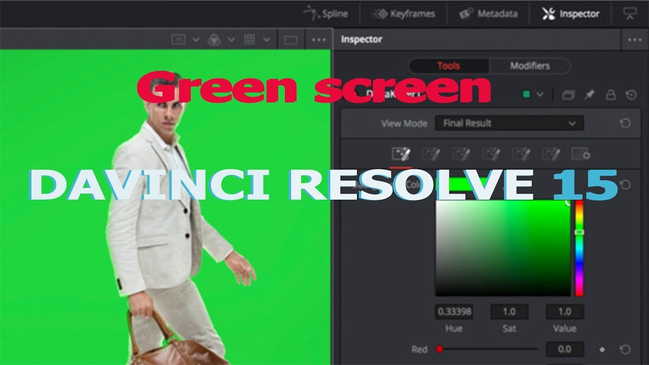 davinci resolve 15 green screen