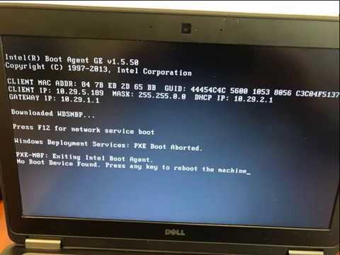 Pxe M0f Exiting Intel Boot Agent No Boot Device Found Wds Mdt