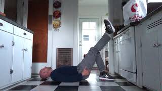Single Leg Hooklying Tilt with Overhead Reach
