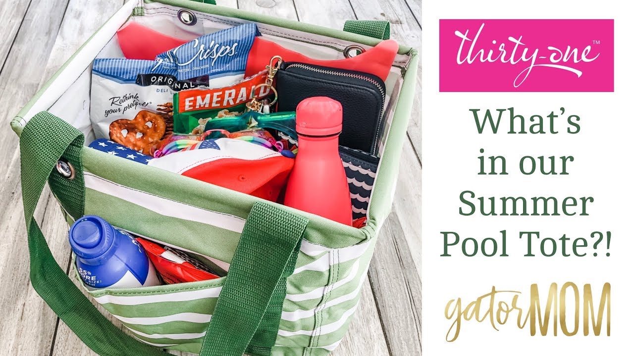 What's in our Pool Bag?!  Thirty-One Small Utility Tote