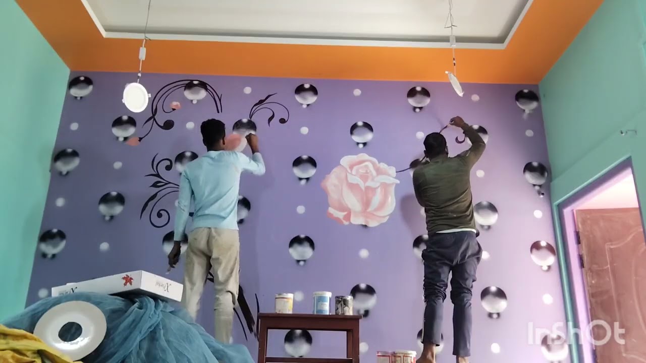 Wall design painting 🖌️🖌️🎨!!@bpmarts7345 