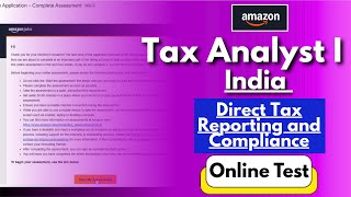 Celebrity Tax Analyst 1 Amazon Assessment Questions And Answers | India Direct Tax Reporting and Compliance Wealth