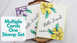 Multiple Cards:  Altenew Layering Stamp Set