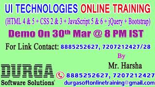 UI Technologies Online Training in DURGASOFT screenshot 5