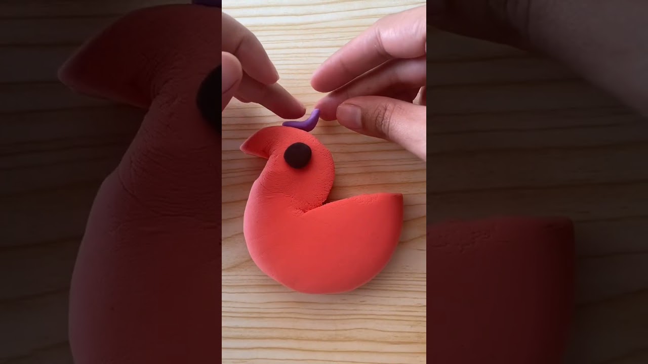 Plasticine clay red bird