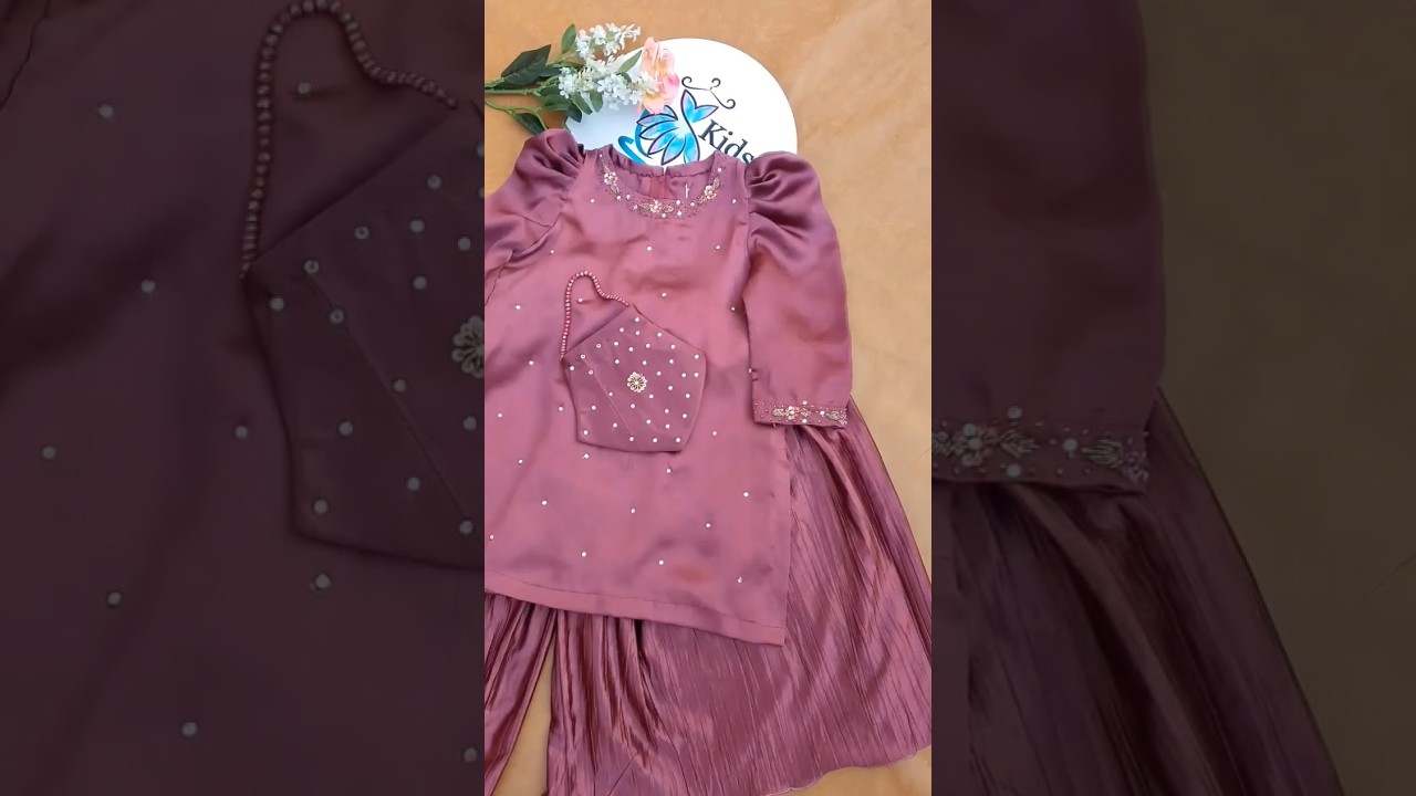 Luxury Silk Shirt Sharara Set: Full Hand Embroidery Detail! 