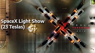 SpaceX Light Show (23 Teslas): Tesla Takeover Asia Special