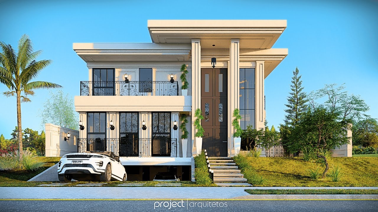 ESTA CASA É PURAMENTE NEOCLÁSSICA! (Planta + Projeto 3D)