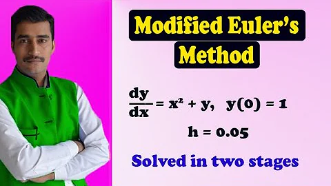 Modified Euler's example first order first degree solved step by step in two stages