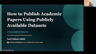 Publishing Academic Papers Using Publicly Available Dataset