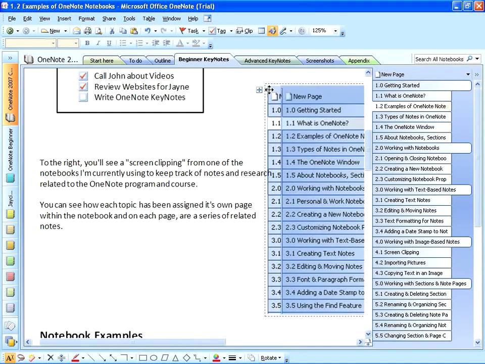 onenote student notebook example