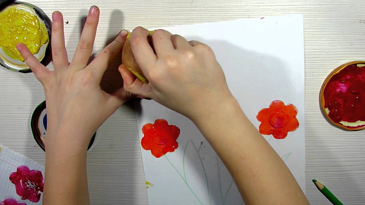 Рисуем с помощью картошки.  Мастер класс от Евы