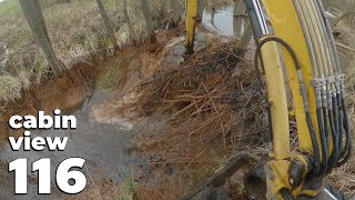 Beaver Dam Removal With Excavator No.116  Cabin View