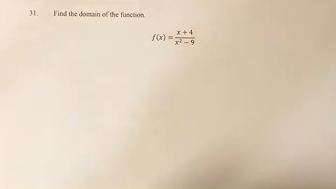 31. Find the domain of the function. f(x)=x+4/x^2-9