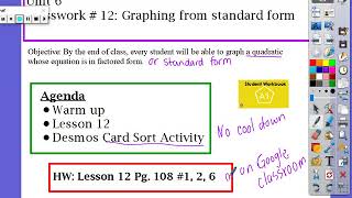 LZ-Unit 6 Lesson 12 graphing from standard form