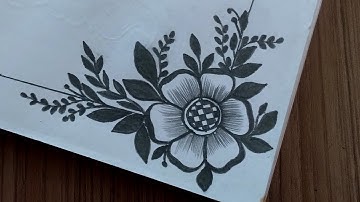Easy Border Design for Project | Easy corner Drawing Tutorial For Beginners | Flower Drawing Design 