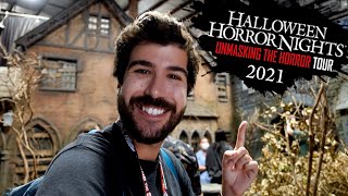Halloween Horror Nights LIGHTS ON Haunted House Tour! Unmasking the Horror 2021