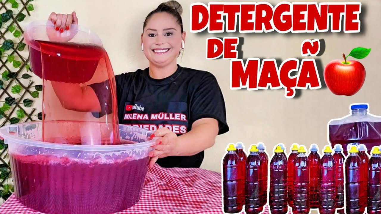 DETERGENTE DE MAÇÃ: ECONÔMICO, SUSTENTÁVEL E IGUAL AO DO MERCADO COM 500mL DE ÓLEO 🍎RENTABILIDADE