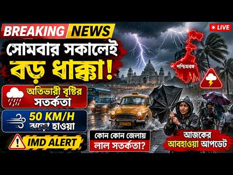 🔴 LIVE: সোমবার সকালেই দুর্যোগ! উত্তরবঙ্গে অতি ভারী বৃষ্টি, দক্ষিণে বজ্রঝড়