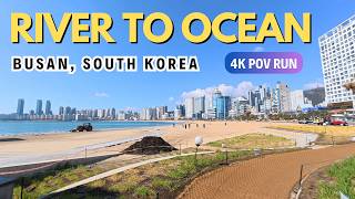 🇰🇷 4K Scenic Run in Busan 🌊 | Suyeonggang River to Gwangalli Beach (POV, No Music)