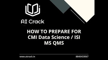 How to prepare for ISI MS QMS | CMI Data Science | AI Crack