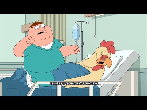 Peter saves the gigant chicken - Peter salva al pollo gigante | Family guy