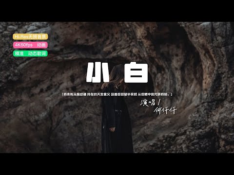 何仟仟 - 小白（粤语）♫『我未似从前幼稚 我在找天生意义 这是你弥留半夜时 从你眼中的光讲我知。』『动态歌词 | 高音质 | pinyin Lyrics』