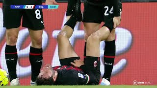 Davide Calabria Soccer Nutshot. Napoli Vs. Milan. 02042023. Kick In The Nuts