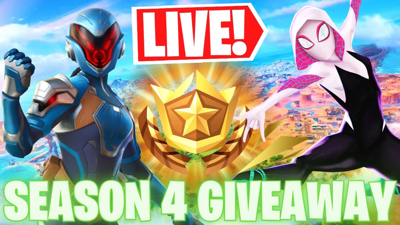 🔴 LIVE Fortnite *SEASON 4* Battle Pass/V-Bucks GIVEAWAY! 🥳 (Customs ...