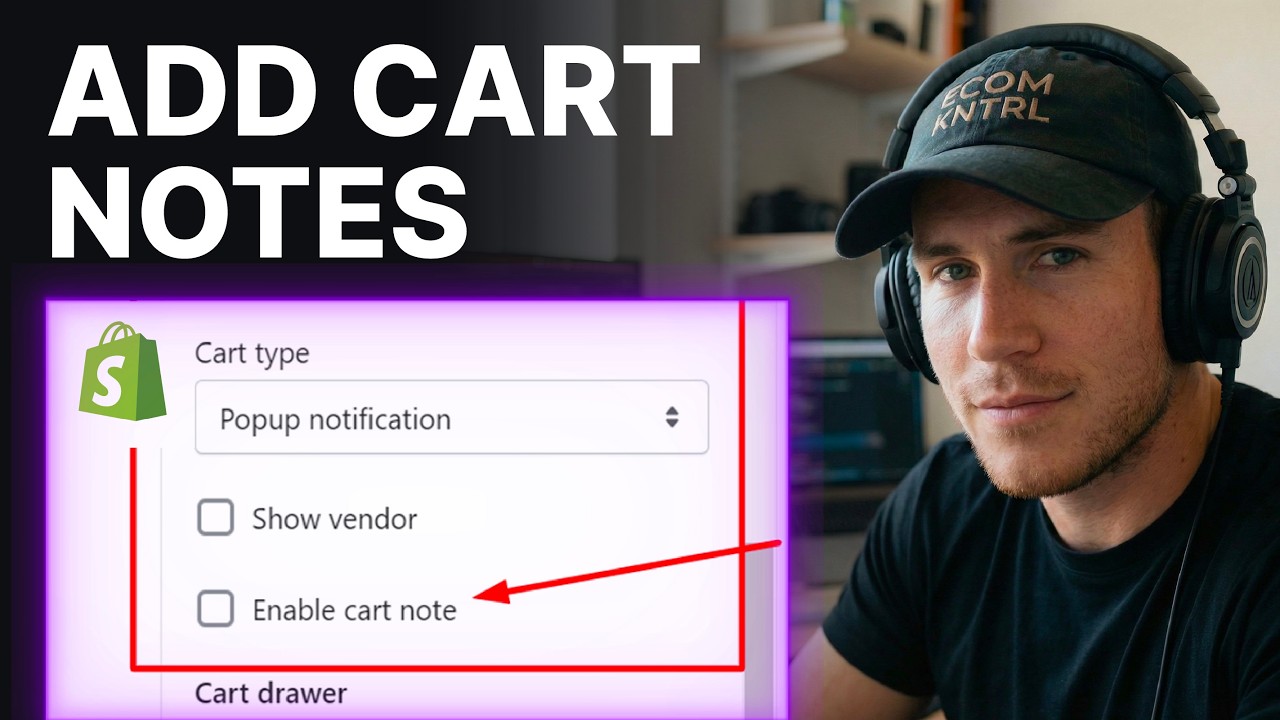 How to Add Cart Notes to Shopify Checkout (2026) | Cart - YouTube