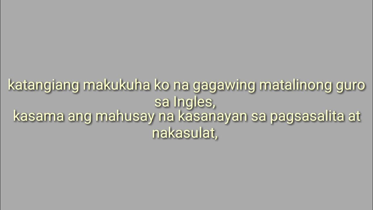 Answer "Tell me about yourself "/English Tagalog Binisaya Translation