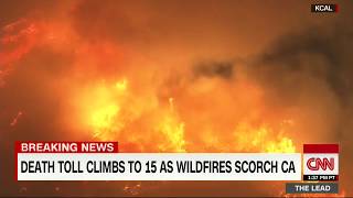 More than a dozen wildfires are scorching northern california, aided
by the state's epic drought, low humidity and high winds. cnn's dan
simon reports.