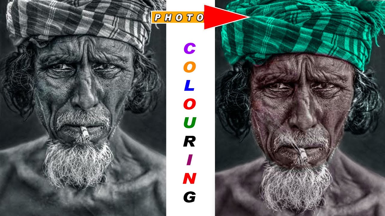 black and white to color / tutorial YouTube