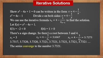 9709 P3 - 9.2 Iterative Solutions