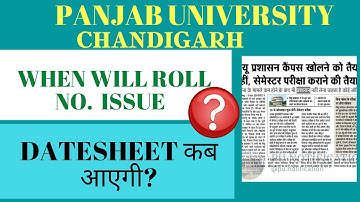 Datesheet and Roll No. For online exams BA/B.COM/b.sc/MA (2nd, 4th, 6th Semester) Panjab university