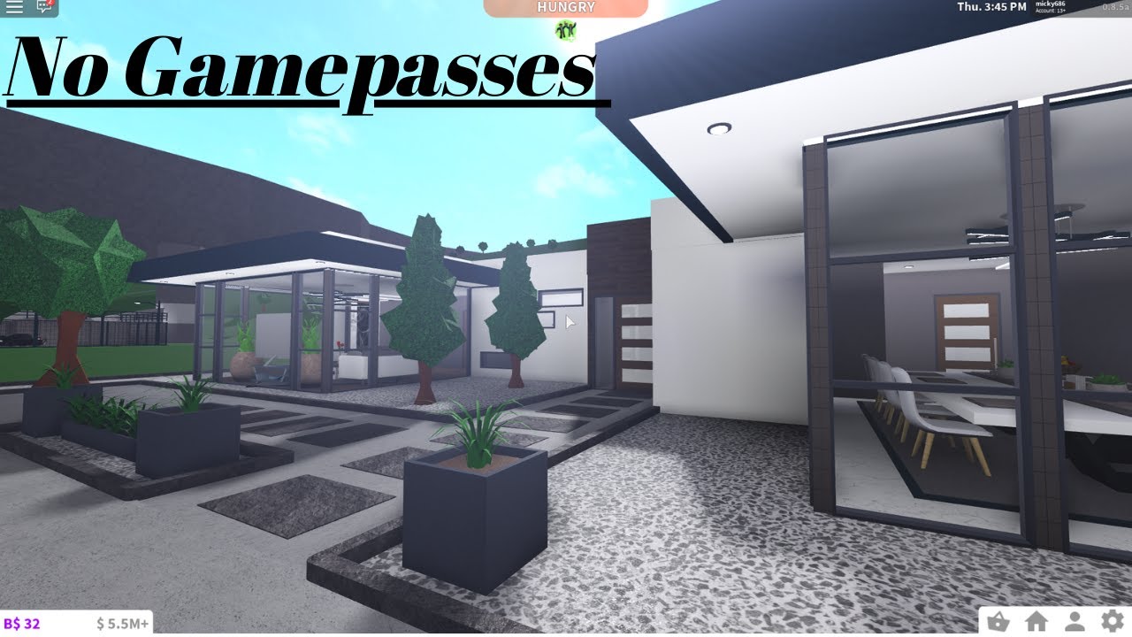 Roblox Bloxburg No Gamepass Modern Home Youtube