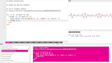 Sonic Pi sample of # Chord Inversions, varying tempo