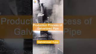 Production process of galvanized pipe, galvanized tube production line