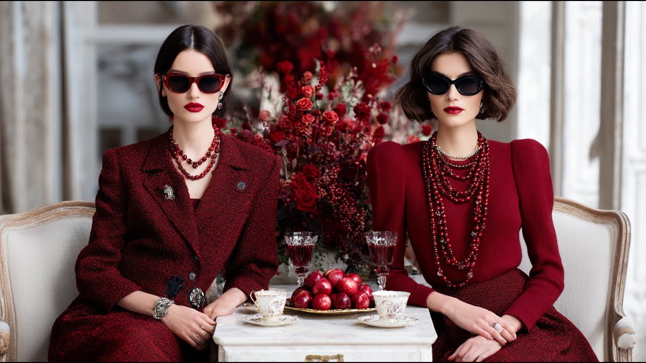 CHANEL Зима 2025 — Насыщенный красно-зимний оттенок сочетается с классической утонченностью