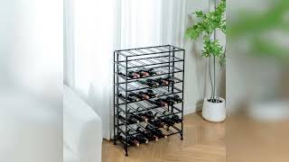Review: Wine Rack Freestanding Floor,Gray Metal Wine Rack, 9 Tier Wine Stand,Wine Storage Hold...