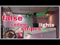 False ceiling main stripes lights installation || false main lighting  || false ceiling degine