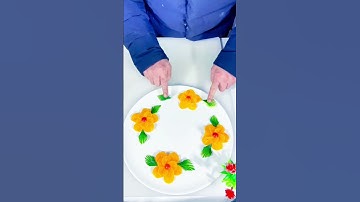Simple and easy to learn: Orange decoration flower #Vegetable and fruit modeling #