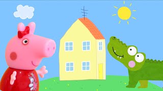 Peppa Pig Game | Silly Crocodile Hiding In Peppa Pig Toys - Family Home Playset
