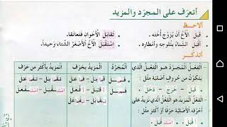 شرح بسيط ليفهم الطفل ماهو الفعل المزيد و المجرد للسنة الخامسة ابتدائي