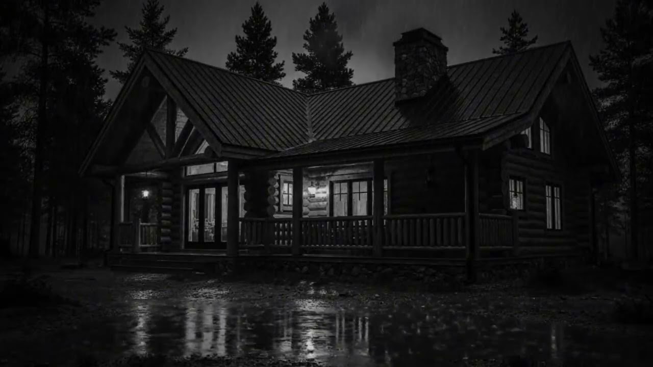 Cozy Forest Cabin in Heavy Thunderstorm | Deep Sleep Rain Ambience for Anxiety & Stress Relief