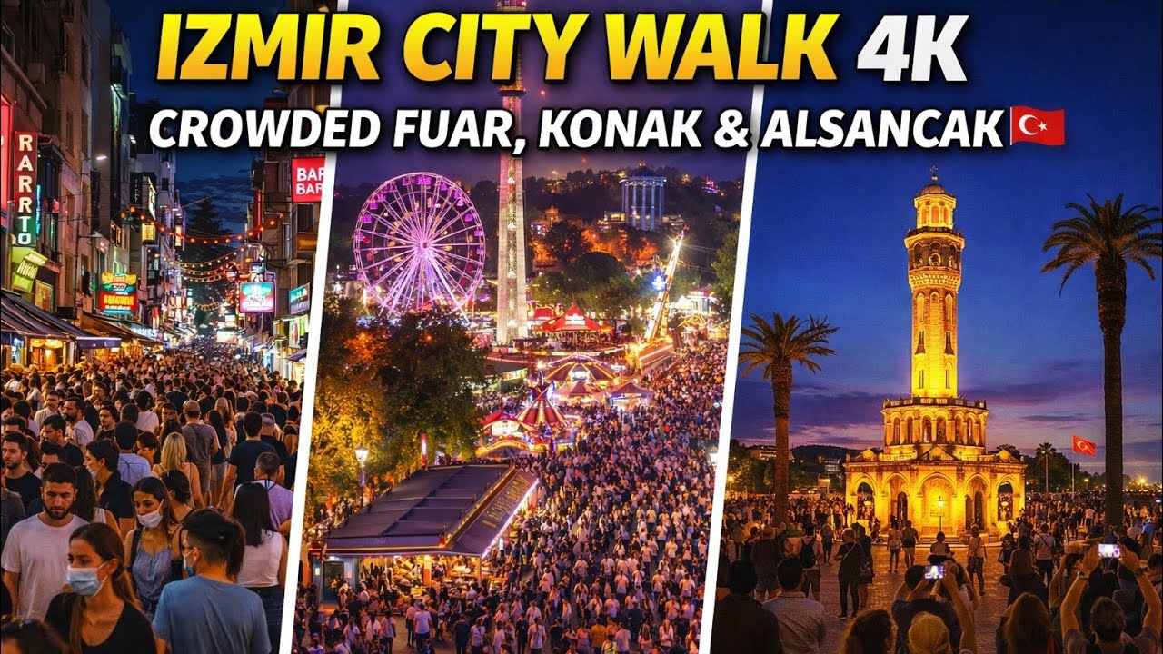 Izmir City Walk 4K — Crowded Fuar, Konak & Alsancak 🇹🇷