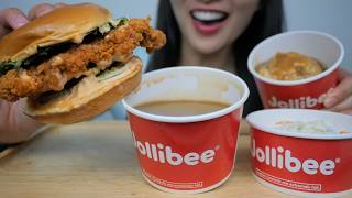 JOLLIBEE SPICY CHICKEN BURGER (ASMR EATING SOUNDS) NO TALKING | SAS-ASMR