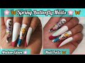 Spring Butterfly Nails 🌺 Using Nail Foils & Madam Glam Gel Polishes 🦋Quick & Easy Long Coffin Nails🌸