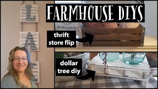 Farmhouse Home Decor DIYS~Use your Stash~Trash to Treasure~Thrift Store Flip~Dollar Tree DIY